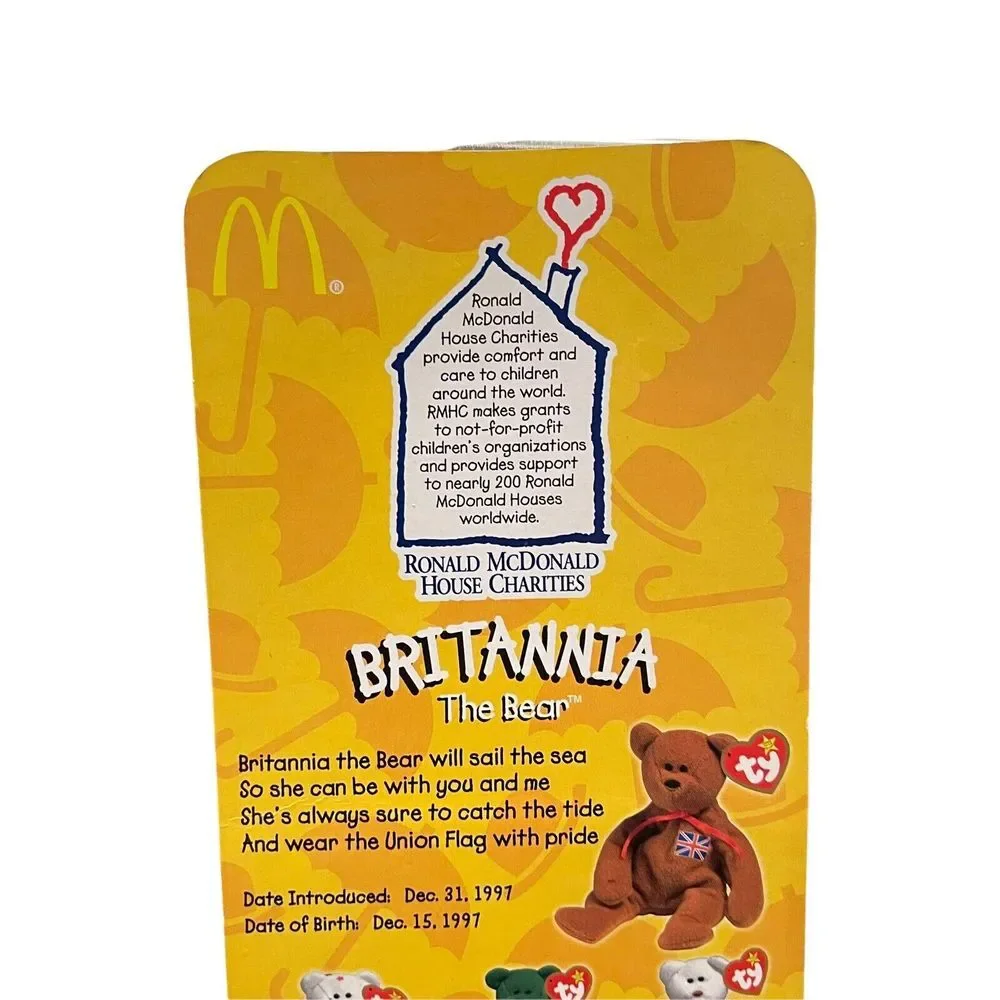 Ty Beanie Babies Britannia The Bear With Errors New‎ In Package Rare Collectible